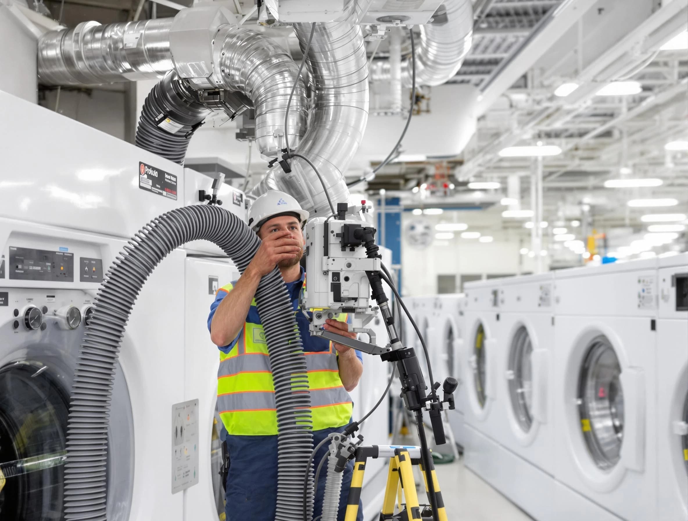 Kennesaw Dryer Vent Cleaning team performing commercial-grade dryer vent cleaning at a business facility in Kennesaw