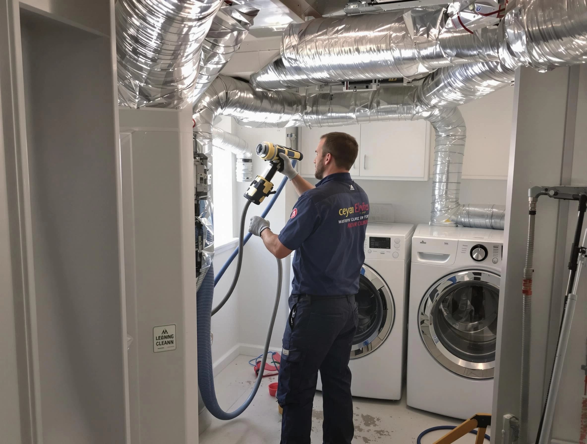 Kennesaw Dryer Vent Cleaning specialist using advanced equipment for thorough duct cleaning in Kennesaw