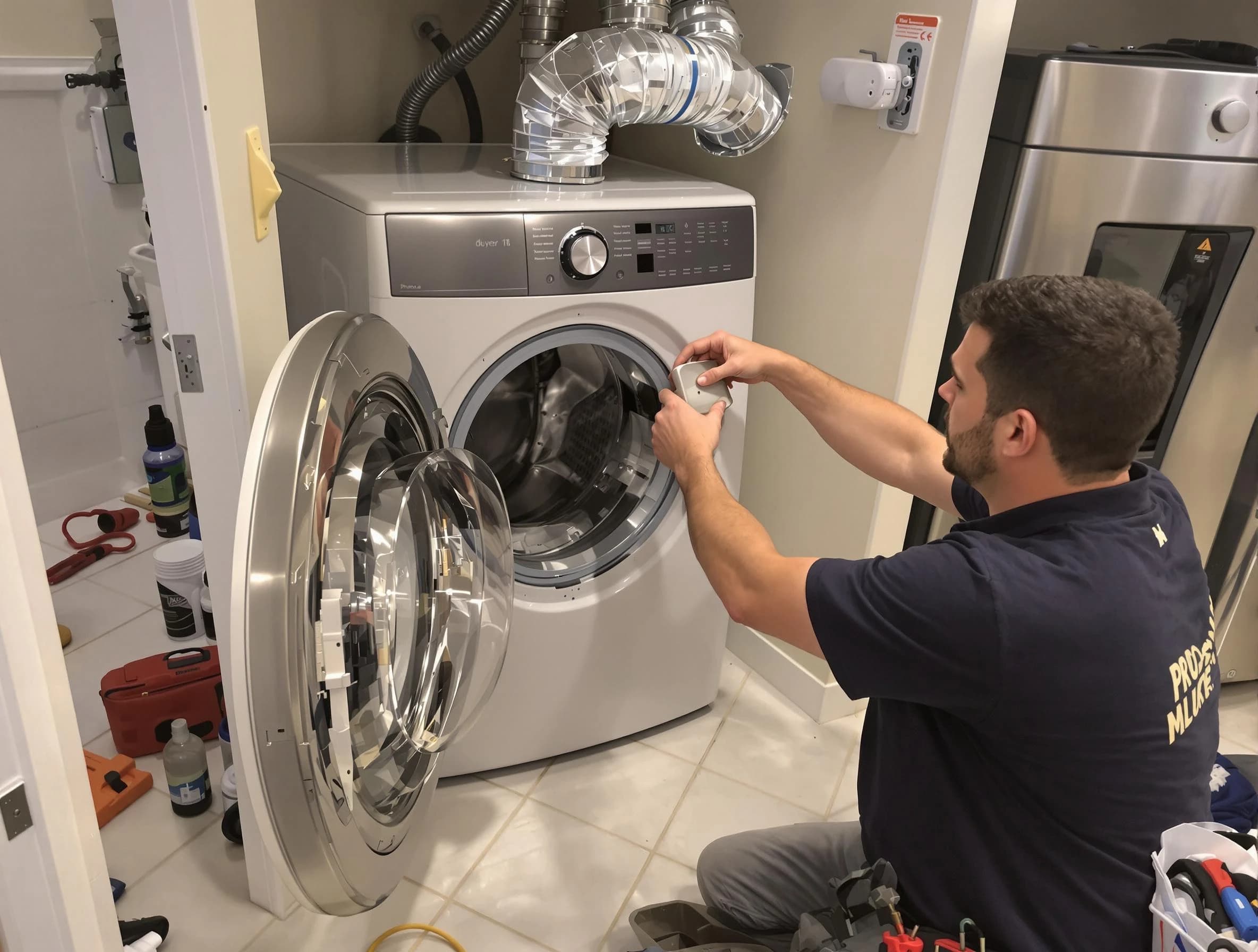 Kennesaw Dryer Vent Cleaning technician performing precise dryer vent hose installation in Kennesaw