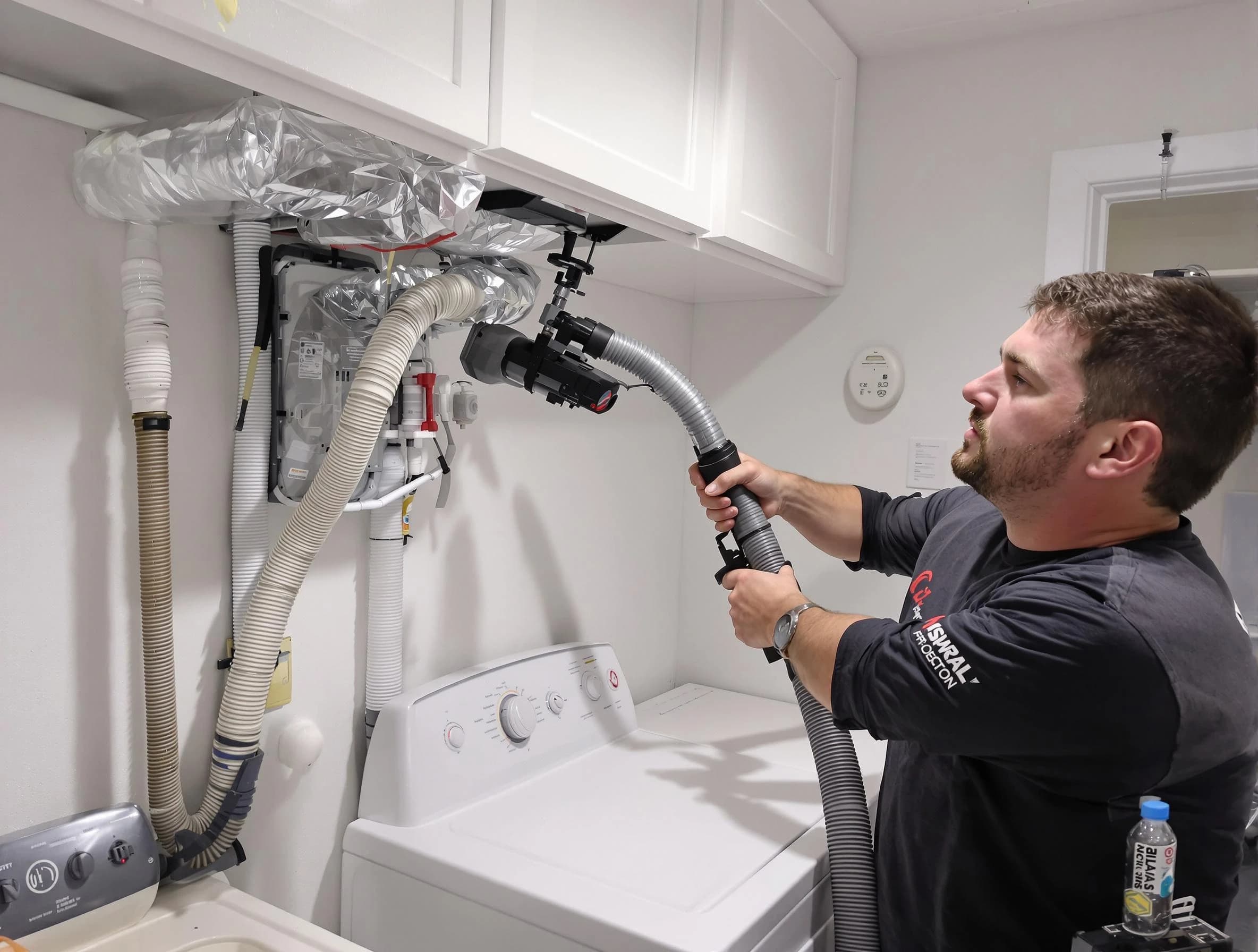 Kennesaw Dryer Vent Cleaning certified technician performing safety-focused gas dryer vent cleaning in Kennesaw