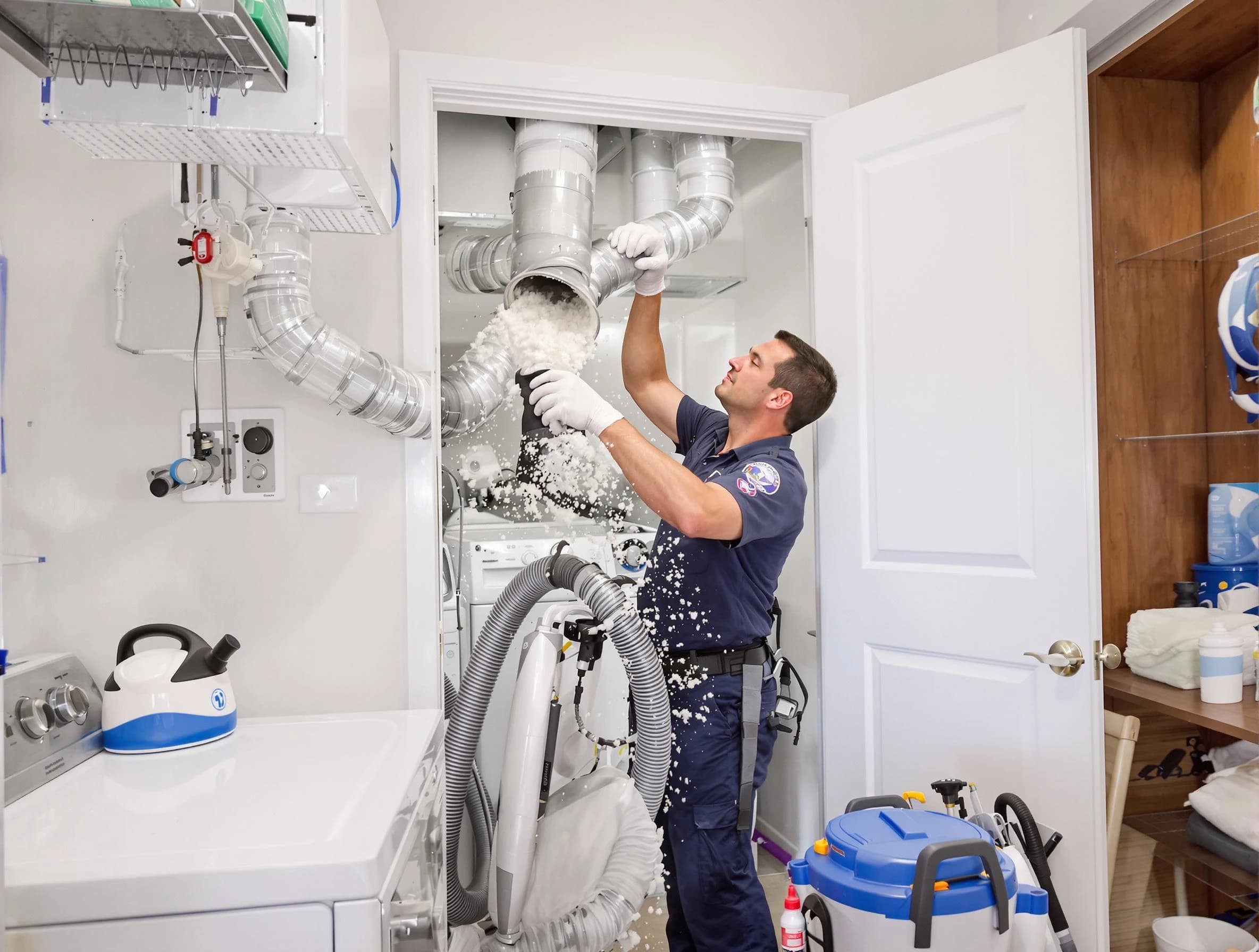Kennesaw Dryer Vent Cleaning technician delivering thorough residential dryer vent cleaning service in Kennesaw